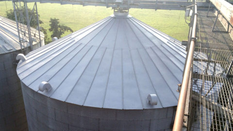 Newly Painted Grain Silo